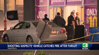 Woman dies after being shot in Manteca; 2 suspects killed in fiery Alameda County crash