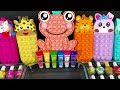Slime Mixing Random With Piping Bags  Mixing”Rainbow” Eyeshadow & Makeup,glitter Into Slime! #14