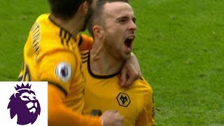 Diogo Jota's strikes volley to put Wolves in front v. Leicester City | Premier League | NBC Sports