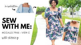 SHIRRING SUMMER DRESS: SEW WITH ME: MCCALLS 7946 VIEW C