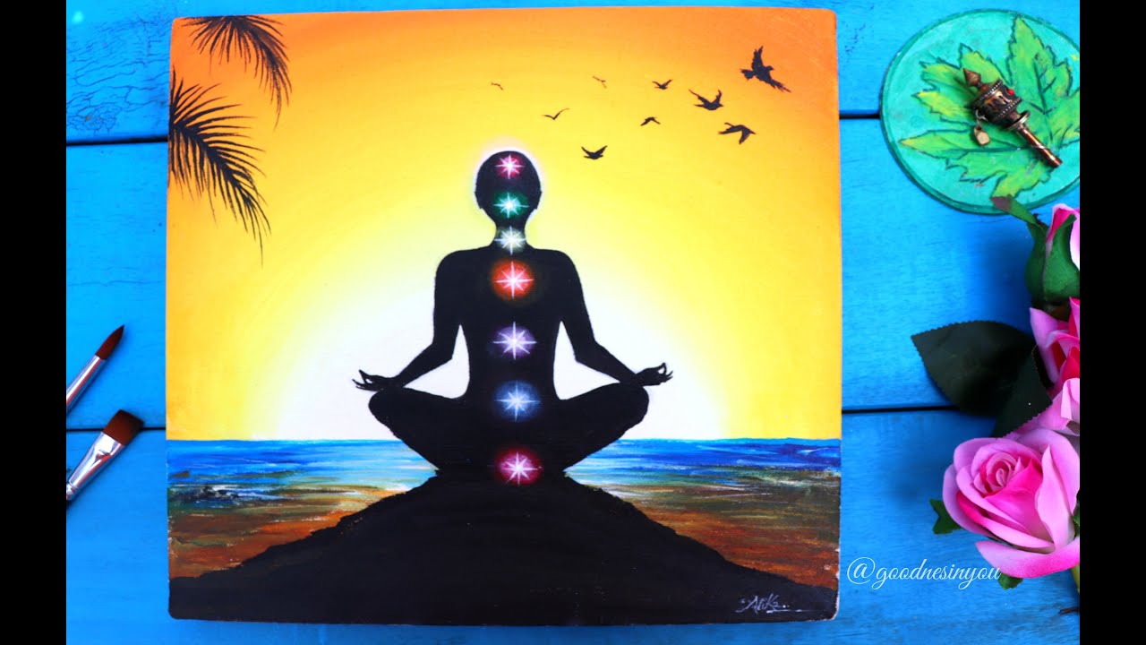A Meditating Yoga Chakra Painting For Beginners Step By Step Tutorial
