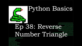 Python Basics Reverse Number Triangle