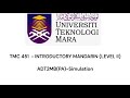 TMC 451 - INTRODUCTORY MANDARIN (LEVEL II)    ADT2MB(PA)-Simulation