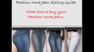 Fashion Nova Jeans Size Chart