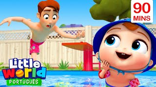 O Bebê Aprende a Dizer Sim na Piscina! | O Mundo de Nina e Nico - Little World Português