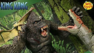 King Kong Skull Island Vs Pteradactyl & Spinosaurus Jurassic Park Creature Contact Unboxing WD Toys