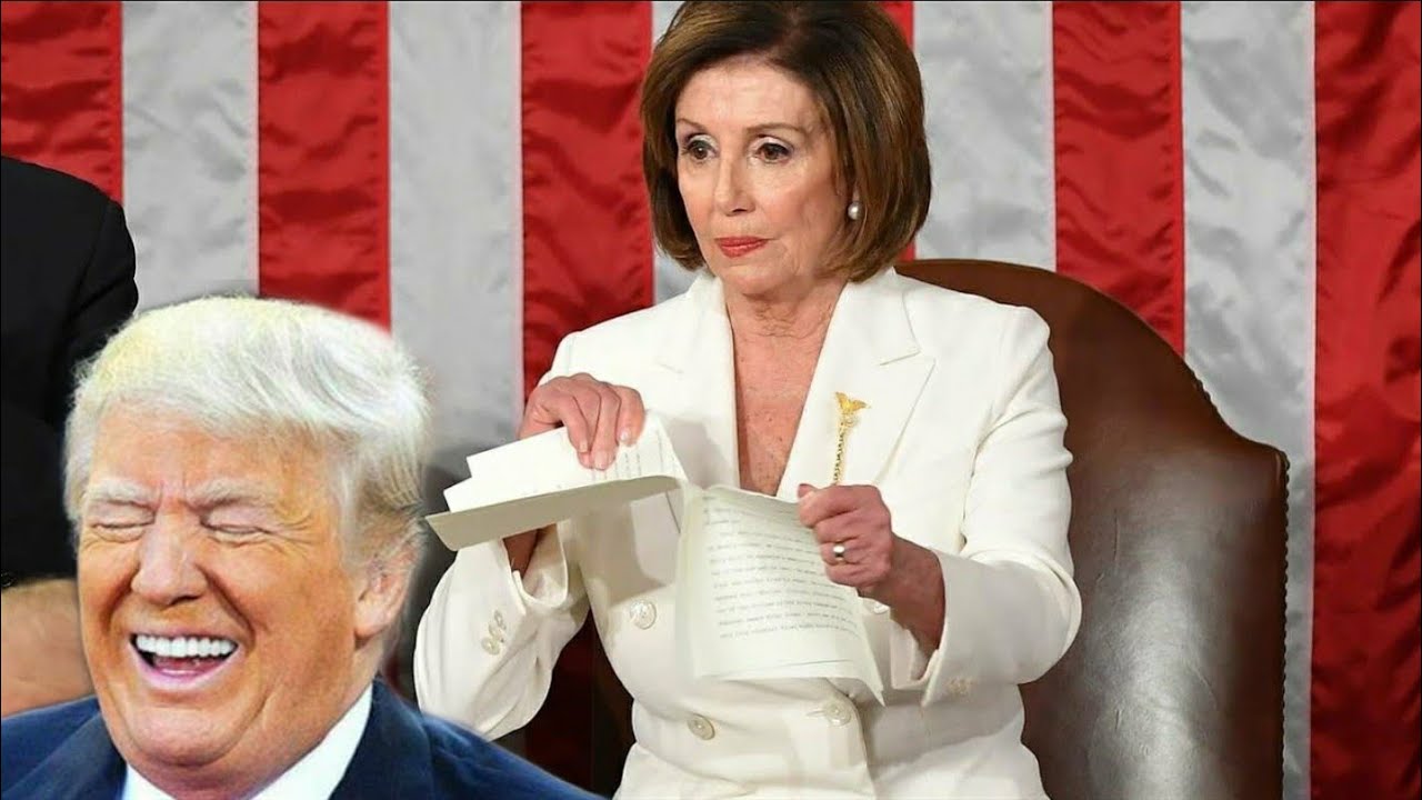 Nancy Pelosi Rips Up Trump's State Of The Union Speech! - YouTube