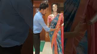 How to drape perfect Pleating and shapeing in Tissue silk saree? #drapingsaree #silksaree #draping