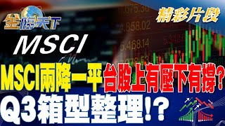 MSCI兩降一平.台股上有壓下有撐？Q3箱型整理！？ | 金臨天下 20230811 @tvbsmoney