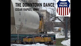 The downtown dance with Union Pacific in Cedar Rapids! Elephant style SD40-2's and a GP15