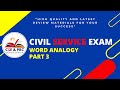 Civil Service Exam Drill for 2024 (WORD ANALOGY PART 3)