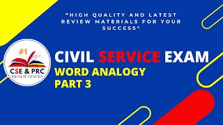 Civil Service Exam Drill for 2024 (WORD ANALOGY PART 3)