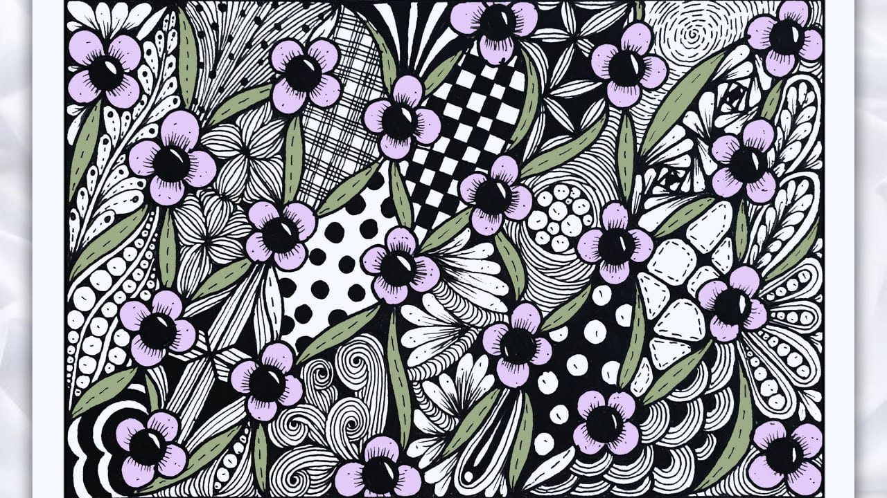 Zentangle Patterns For Beginners Youtube