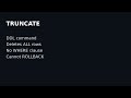Difference between Delete vs Truncate vs Drop