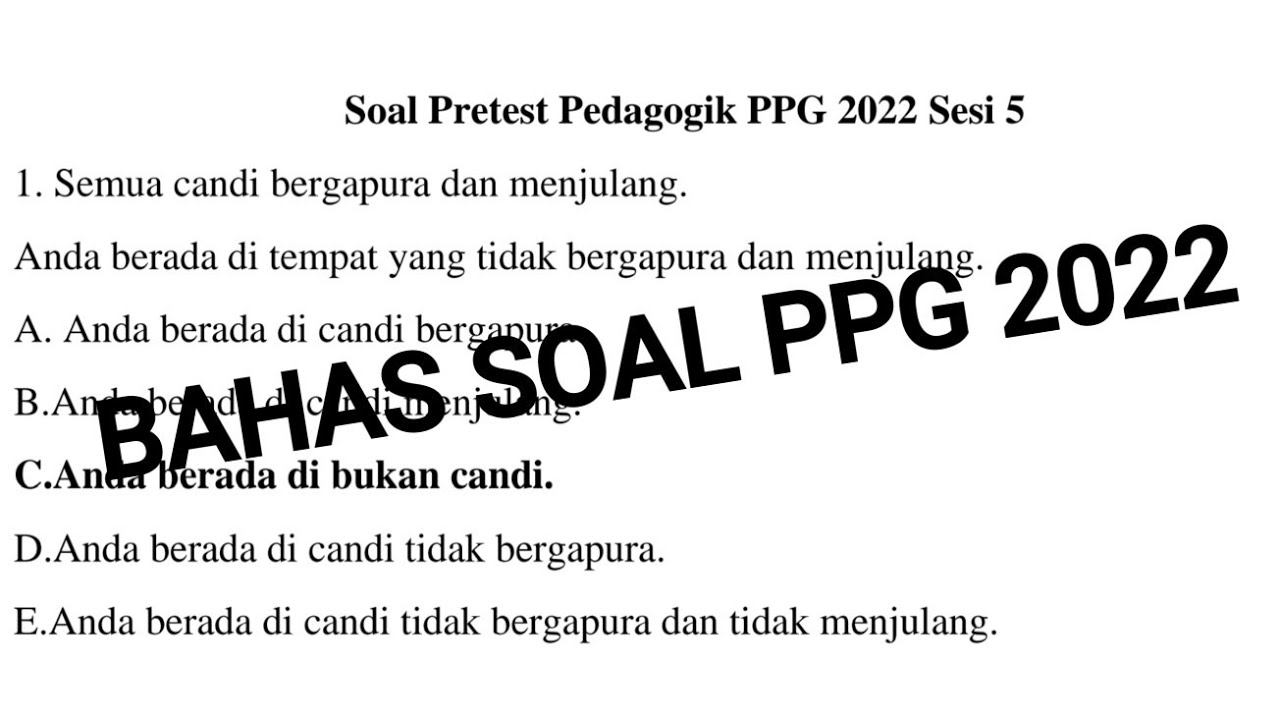 Soal Pretest Pedagogik Ppg 2022 - YouTube