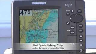 Loading a Hot Spots Fishing Chip into a Humminbird GPS