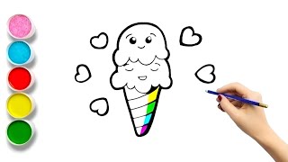 Ice Cream Drawing 🍦🎨🎉 Painting and Coloring For Kids \u0026 Toddlers_Child Art #icecreamdrawing