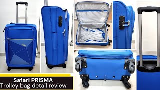 Safari Prisma Trolley Bags  Blue Soft sided Check-in Luggage review and locking system