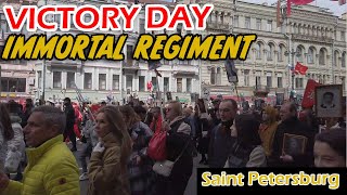 Victory Day In Russia, Immortal Regiment (1 Million participants!) St. Petersburg