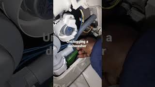 unclogging a dishwasher that won't drain