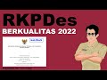 MENYUSUN RKPDESA 2022 YANG BERKUALITAS | 2021