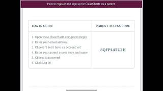 How to register and sign in to ClassCharts as a parent