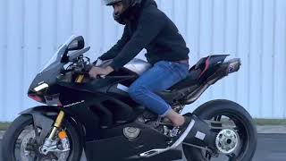 2023 Ducati V4 SP2 Drive-By Termignoni 4 USCITE Full Exhaust BRUTAL Sound!