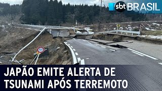 Japão emite alerta de tsunami após terremoto de magnitude 7,6 | SBT Brasil (01/01/24)