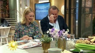 Totalt sammanbrott: Jenny och Steffo skrattar hjäl sig. - Nyhetsmorgon (TV4)
