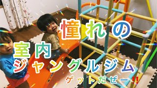 【1歳2ヶ月双子】憧れの室内ジャングルジム！バンザイー！