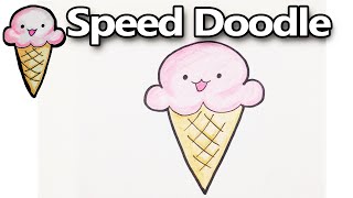 Drawing Cute Kawaii Icecream - Timelapse | DoodleDrawCute