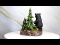 ebros rustic black bear roasting marshmallow by bonfire led night light statue