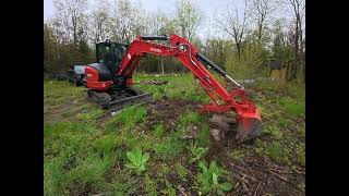 UNCUT - Kubota Excavator KX040-4 clearing land of Rocks for Rock Wall 🪨💪