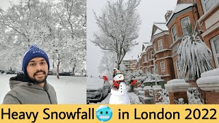 Heavy Snowfall in London December 2022 | My First Snowfall in England UK🇬🇧 | @backpackerkp