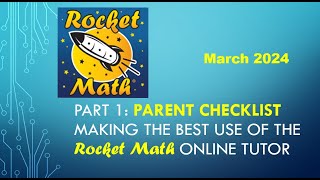 Part 1 Using the Parent Checklist for the Online Tutor