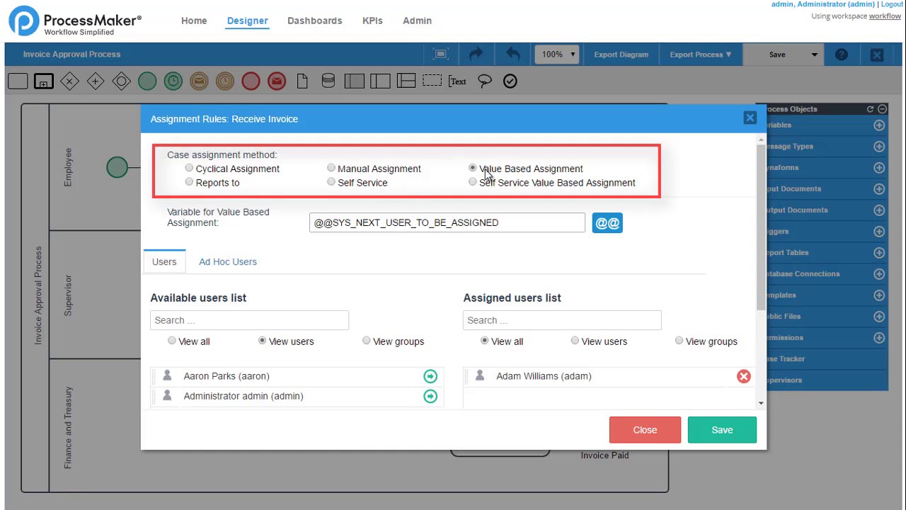 Processmaker 2 Easy Step And User Assignment Youtube