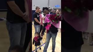 Dad and his little man surprise mom with proposal after her college volleyball game ❤️❤️