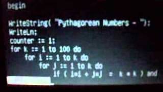 Modula2 Program displaying pythagorean numbers
