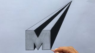How to Draw letter “M” in 3D | Easy Drawing for Beginners