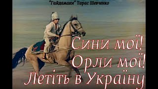 Сини мої! Орли мої! Летіть в Україну. \