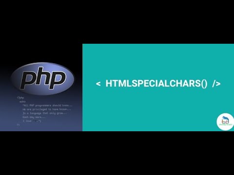 PHP - HTMLSPECIALCHARS - DEMO - YouTube