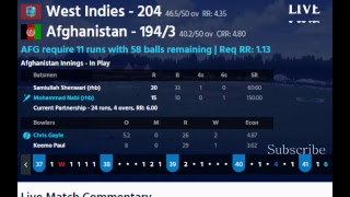 West Indies Vs Afghanistan ICC Cricket World Cup Qualifier 2018Super Sixes Match ( Live)