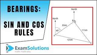 Sine & Cosine Rules  applied to Bearings : ExamSolutions Maths Revision
