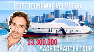 $3,300,000 Yacht Charter Tour : 2011/2019 120ft Tecnomar Velvet 36