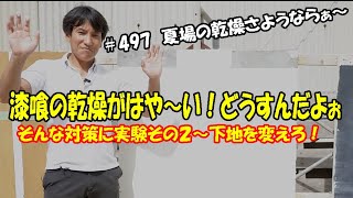 ＃497　漆喰の乾燥スピードを遅くするには、漆喰に海藻糊を入れる以外に下地処理を見直して見ては如何でしょうか？シーラーではダメ！漆喰の下塗り材を変えるだけで劇的に変わります#漆喰 #漆喰壁 ＃左官材料