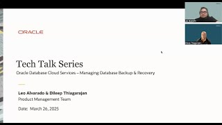 Exadata and Base Database Tech Talk - March 26, 2025 : Backup and Recovery