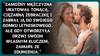 ZAMOŻNY MĘŻCZYZNA URATOWAŁ BEZDOMNĄ KOBIETĘ W CIĄŻY, KTÓRA TONĘŁA, I ZABRAŁ JĄ DO SWOJEGO...