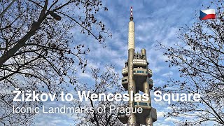 Exploring Žižkov to Wenceslas Square 🇨🇿 | A Scenic Walk Through Prague in 4K HDR ASMR