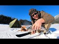 SOLO Winter Backpacking & TROUT FISHING Small Creeks!!! (Catch, Camp, Cook)