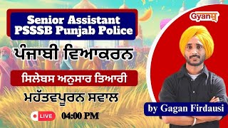 PSSSB Senior Assistant | Punjabi Grammar | Previous Year Questions | By Gagan Firdausi #psssb